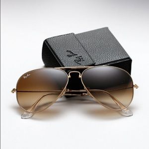SOLD OUT- Ray Ban Folding Aviator - Gold Gradient